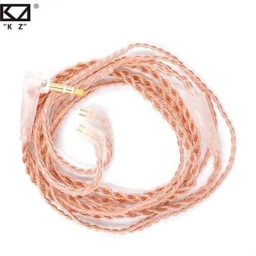 KZ Eerphone Original Cable Oxygen Free Copper Cable Pink Gold Upgrade Line for KZ ZST AS10 ZSX ZSN PRO ZS10 PRO AS12 AS16 C12