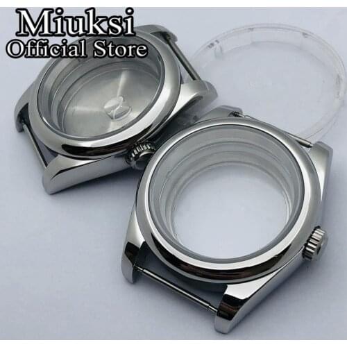 Miuksi 39mm stainless steel polished case sapphire glass fit NH35 NH36 ETA2836 Miyota8205 8215 821A Mingzhu DG2813 3804 movement