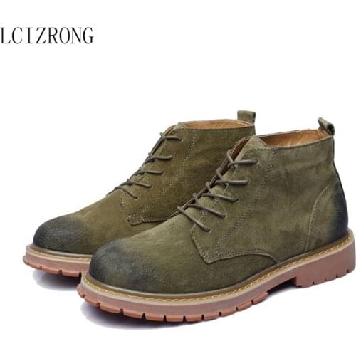 British Style Men Boots Plus Velvet Warm Boots 2019 Autumn and Winter New Style Tooling Boots Casual Mens Martin Boots