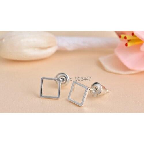 SMJEL 30 PCS-S064 Wholesale Fashion Jewelry Square Earrings for Women Simple Geomoetric Ear Studs Men Earrings Gifts