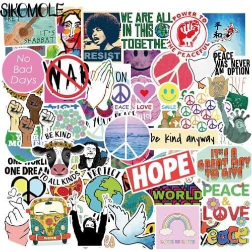 50PCS Love And Peace Graffiti Stickers World Peace For Car Styling Bike Phone Laptop Travel Luggage DIY TOY Decals Sticker F4