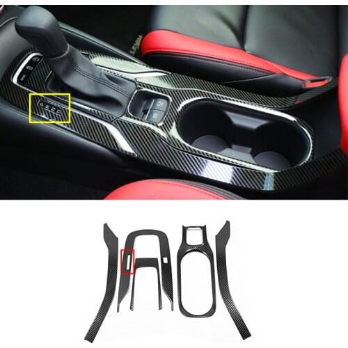 Stainless Steel For Toyota Corolla 2019 2020 Interior Accessories Carbon Fibre Gear Shift Panel Water Cup Holder Cover Trim 5pcs