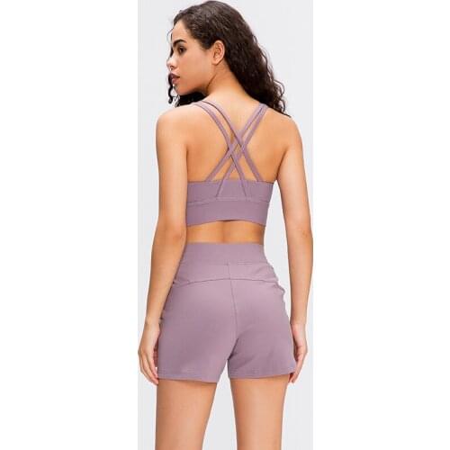 2021 New running yoga fitness bra classic shockproof sports underwear female cross beautiful back gather