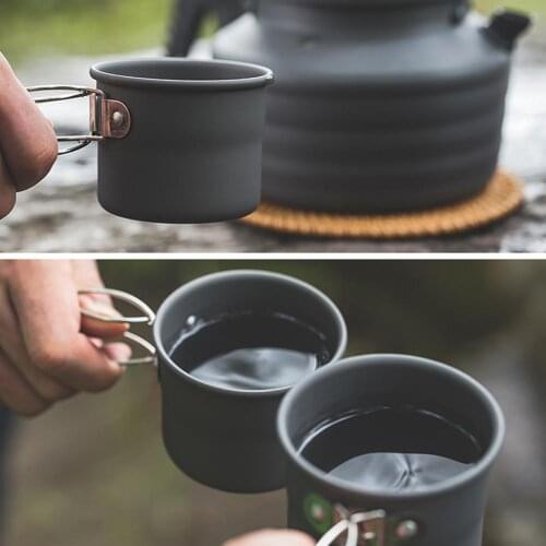 200ml Portable Foldable Tea Cup with Handle Reusable Mini Camping Water Mug Folding Coffee Cup Outdoor Hiking Handy Tool