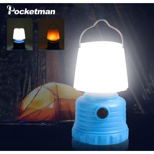 100W Portable Lanterns Outdoor Camping Light Portable Flame Lamp Tent Light Portable Flashlight Torch Lanterna 3AAA Batteries