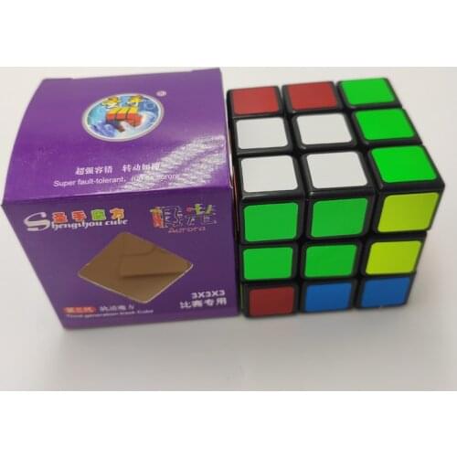 Shengshou Aurora 3x3 cube Black Speed cube PVC Sticker Cubo Magico Educational Toy Gift Idea Drop Shipping