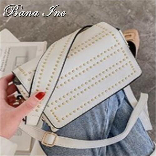 Leather Bags For Women 2021 New Design Cross-body Bag Luxury Women Bag Rivet High Quality Lady Handbag And Purse Female Bolso