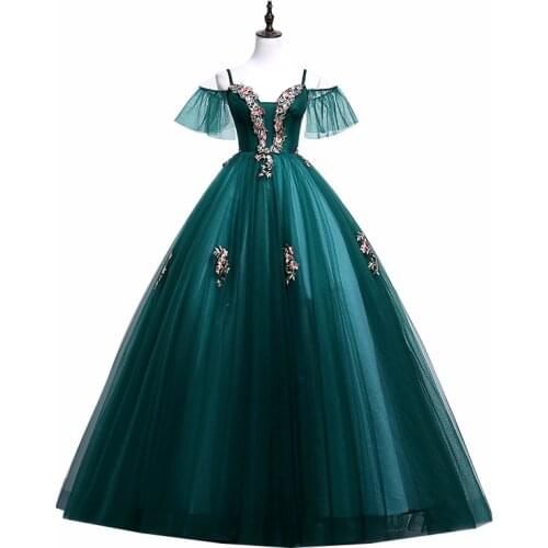 Dark green ball gown dress Renaissance Gown queen dress Victorian/Marie Antoinette Belle