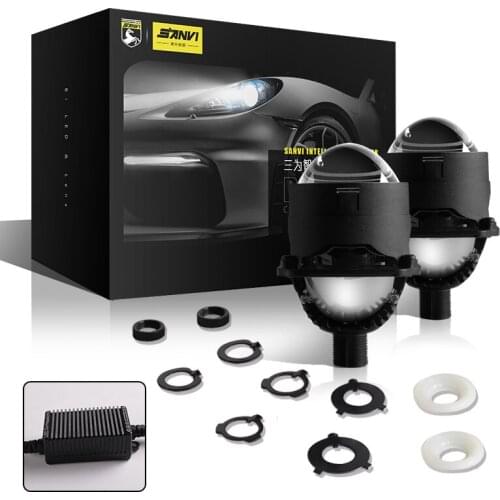 Universal Car Motorcycle Bi-led Lens 3 inch Projector Lenses 100W Kits H4 Hi/Lo Beam LED Headlight Bulbs Reflector Diode Chip