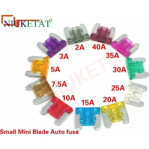 110pc/bag low profile Mini Auto fuse Kit Boat Blade Fuse Kit Car fuse kit 2A 3A 5A 7.5A 10A 15A 20A 25A 30A 35A 40A each of 10pc