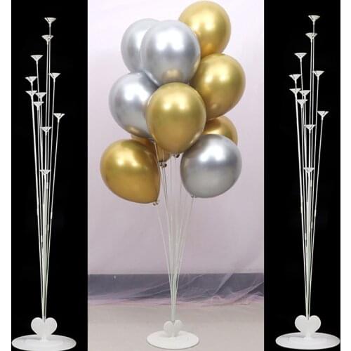 2 sets 11 Tube Plastic Balloons Stand Wedding Decoration Balons Column Baby Shower Party Baloon Decor Adult Birthday Party Decor