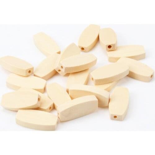 20Pcs Natural Wooden Strip Loose Spacer Beads for Jewelry Making Diy 26x12mm 2018 New KL137-RH