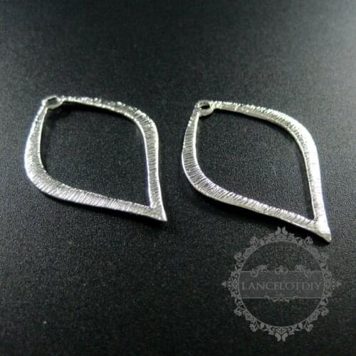 25x35mm silver plated brass water drop earring chandelier pendant charm DIY supplies 1820292