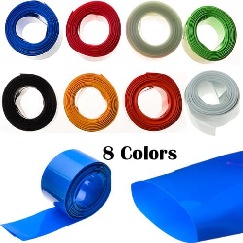 5M 29.5MM Flat 18.5MM PVC Heat Shrink Tubing Tube Sleeves Wrap Wire Kits For 18650 18500 Battery