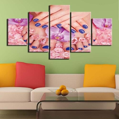 5Pcs Diamond painting Manicure Nail Pictures Makeup Set full square round Diamond Embroidery rhinestone painting wall art, E1083