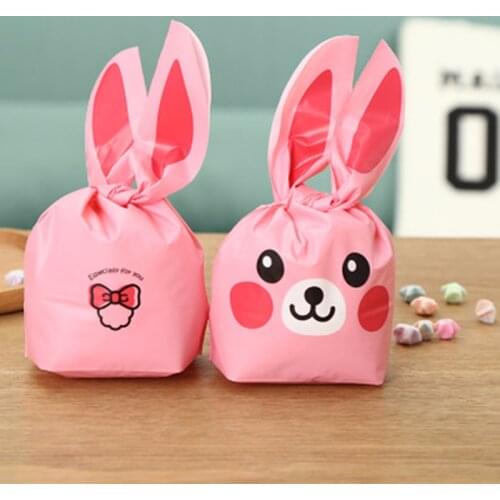 50pcs Plastic Rabbit Ear Gift Bag Birthday Party Decorations Kids Bunny Duck Gift Bag Wedding Decoration Party Favors Gift Bags