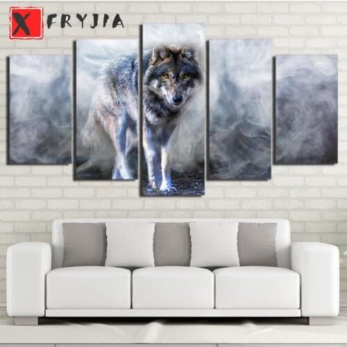 5pcs Diy diamond painting Animal art wolf full picture square drill diamond embroidery rhinestone painting diamond mosaic gift