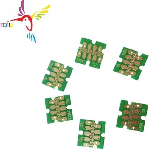6pcs/Set One Time Chip for Epson Surecolor SC-F2000 Chip for Epson F2100 Cartridge Chip T7251-t7254 t725A F2000 Cartridge Chip