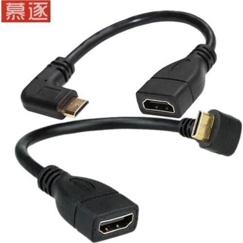 OBEN/Unten/Links/Rechts Mini HDMI-kompatibel zu HDMI-kabel Stecker auf Buchse Konverter Adapter m-F Verlängerung Adapter Stecker