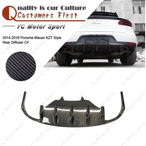 Car Accessories Carbon Fiber KZT Style Rear Diffuser Fit For 2014-2016 Macan Rear Bumper Under Diffuser Lip