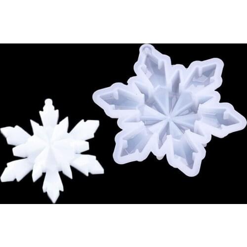 Large ice edge snowflake double layer epoxy resin silicone molds for baking jewelry making for chocolate cake pendant Craft diy