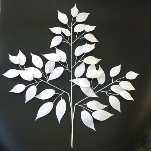 Decor flower white silk artificial leaves home decoration leaves for wedding party arch wedding vintage supplies