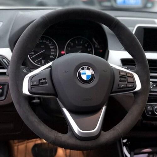 For BMW new 3 series 5 series 1 series x1 x2 x3 x5 x6 x4 7 series gt 320li hand-stitched leather suede steering wheel cover