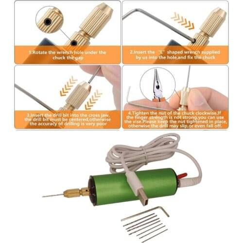 Mini USB Electric Drill Handheld Hole Punching Machine Epoxy Puncher for Resin DIY Craft Jewelry Making Tools