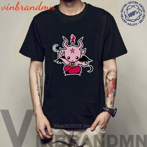 Baphomet Printed T Shirts Baby Baphomet Cute Graphic Tee Tops Baphomet Satanic Oversized Vogue Cotton Pastel Goth Gift T-shirts