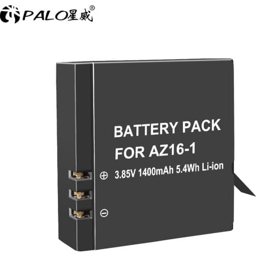 PALO Hot sale 1pcs Original YI 4K Battery AZ16-1 For Xiaoyi Action Camera 2 1400mAh 3.85V Rechargeable Battery