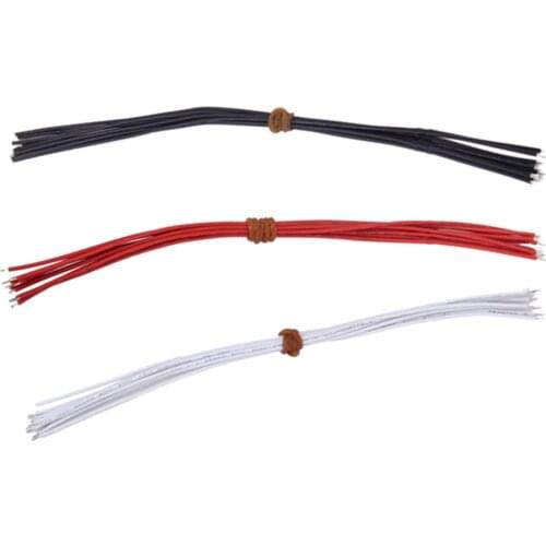 30pcs Red Black White 22AWG Copper Guitar Pickup Hookup Wire Cable 21cm