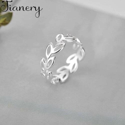 JIANERY Bohemian Vintage Silver Color Leaf Branch Rings For Women Opening Antique Rings Jewelry Girls Gifts