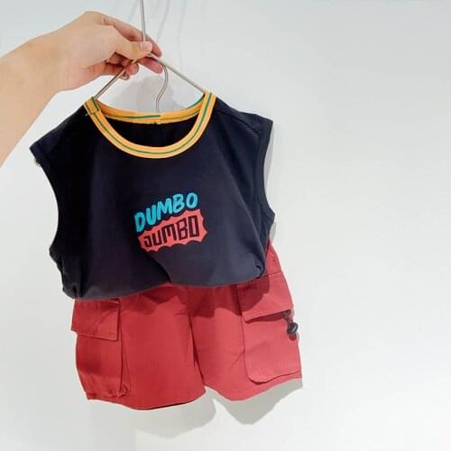 Summer Baby Boys Vest Suits 2021 New Kids Clothing Sets Casual Sleeveless Vest Tops+shorts 2pcs Set for Boys 2-7 Y Child Clothes