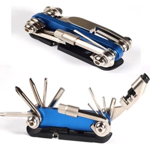Multifunctional 14 in 1 Bicycle Repair Tool Kit Alloy Steel Maintenance Tool Set Cross Screwdriver Chain Cutter