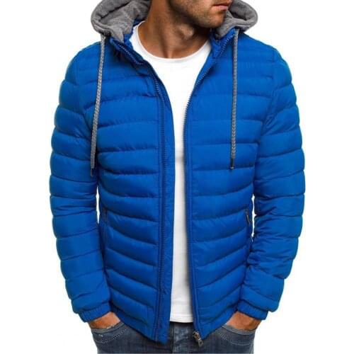 Oversize Down Coat Men Detachable Hat Padded Hooded Cardigan Drawstring 2021 Winter Thick Warm Jacket Outerwear Top