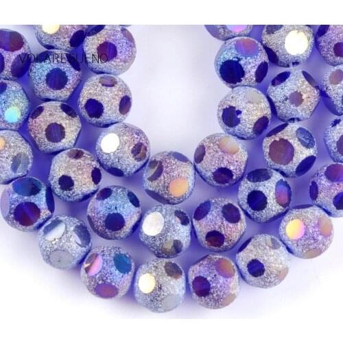 Natural Dull Polish Faceted Clean Austria Glass Crystal Round Loose Beads For Jewelry Making 8mm Spacer Beads Fit Diy Bracelet