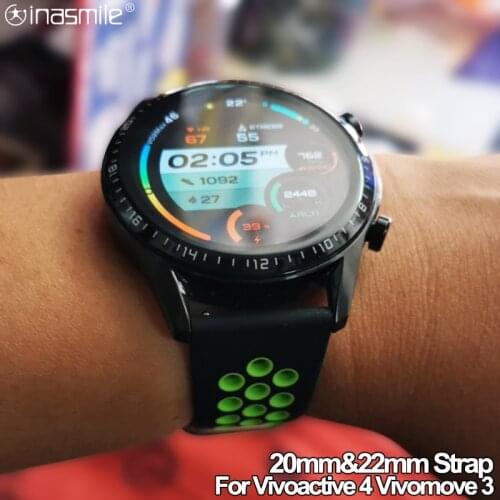 Excellent 20mm Strap for Garmin vivomove Luxe style HR vivoactive 3 music 245 645 venu 22mm band for Vivoactive 4 Accessories