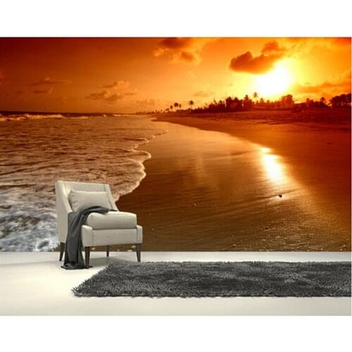 Custom landscape wallpaper, Ocean Sunrise,3D modern photo for the living room bedroom kitchen background waterproof wallpaper