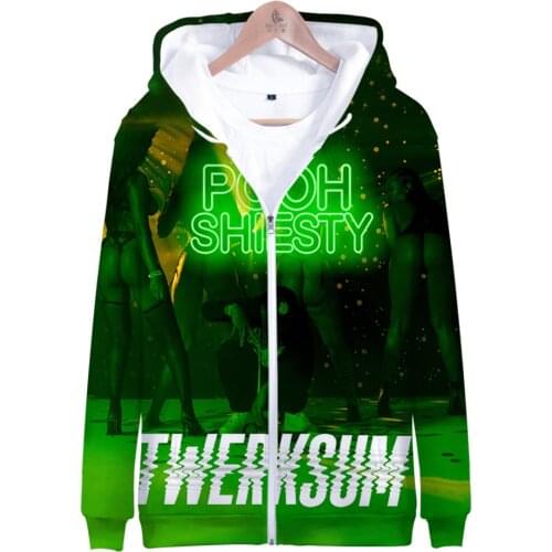 Sot sale Pooh Shiesty 3D Printing Zipper Hoodie Holiday passionate Style Men/Women Casual Youthful Pooh Shiesty Style Zip Hooded