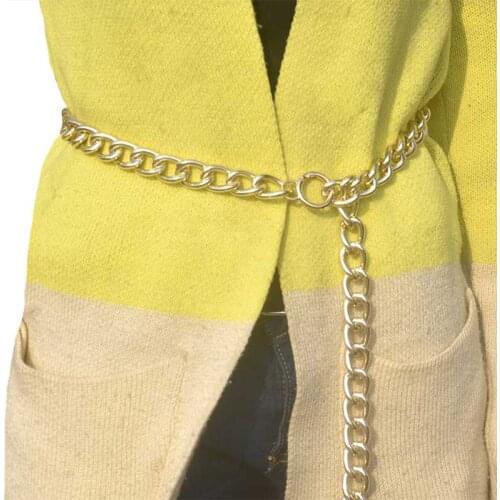 Gold Chain Belt Dresses Luxury Waist Belt Punk Belts For Women Ceinture Femme Metal Dress Jeans Ceinture