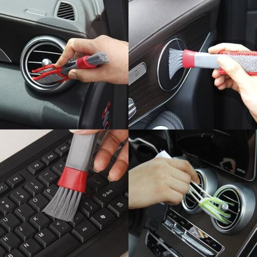 2-in-1 Crevice Brush,Car Air-conditioning Air Outlet Cleaning Brush, Window Keyboard Dust-removing Brush Car Cleaning Car Wash
