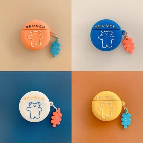 Silicone case for Huawei freebuds 3 case Cute bear earphone accessories protective cover for Huawei freebuds 3 case cover