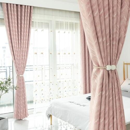 Modern Curtains for Living Dining Room Bedroom Simple Curtains Pink Gray Light Green Dark Green Four Colors Optional ModernTulle