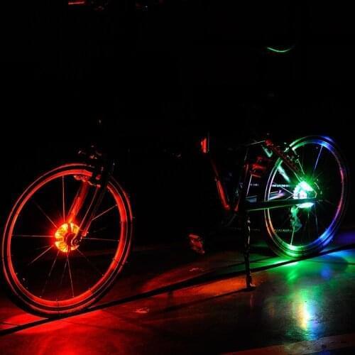 Bicycle Hub Light Bike Wheel Spokes Light Bike Front/Tail Hub Light Led Spoke Warning Lamp Night Riding Accessories