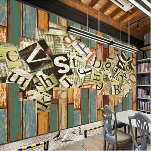 Wellyu Custom large - scale murals European and American style retro wood color TV wall wallpaper non - woven wallpaper