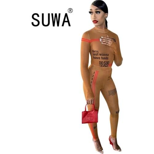 2020 Women Set Sweater Top Long Sleeve And Biker Pants Autumn Winter White Casual Two Piece Set Warm Outfits Knitted