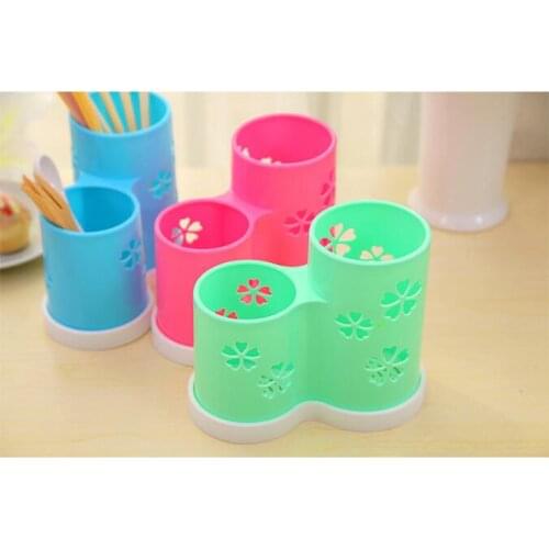 1PC Spoon Organizer Tube Dish Drainer Plastic Chopsticks Cutlery Storage Box Kitchen Accessories LF 099