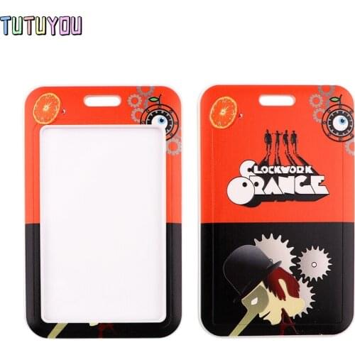 1pcs PC2943 Movie Orange Figure Lanyard Credit Card ID Holder Bag Student Women Travel Bank Bus Business Card Cover Badge