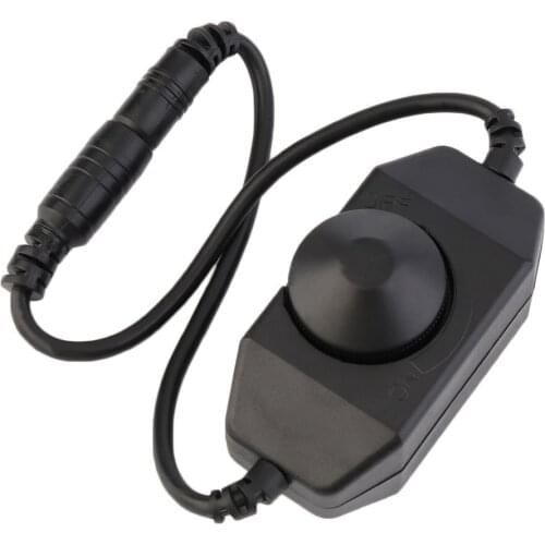 12V DC PWM Manual Knob LED Dimmer Switch With Button Light Dimmer Cord Wire Modulator Controller for LED Strip Light