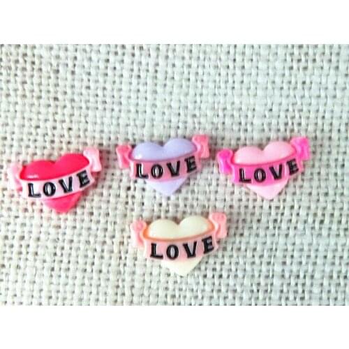 16pcs/lot flat back resin resin love ,DIY resin craft accessories fashion resin cabochons